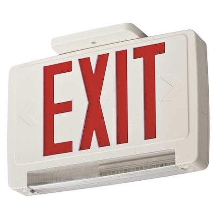 Exit Sign with Emergency Lights, White, 1 or 2 Face(s), LED, Universal Mount, Nickel Cadmium MPN:ECBR LED M6