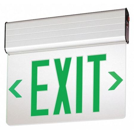Exit Sign, Silver, 1 Face(s), LED, Universal Mount, Nickel Cadmium MPN:EDG 1 G EL SD