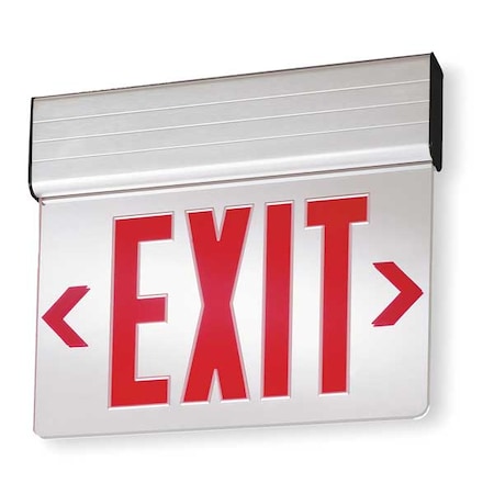 Edge-lit Exit Sign, Silver, 1 Face(s), LED, Universal Mount, Not Battery Powered MPN:EDG 1 R M6