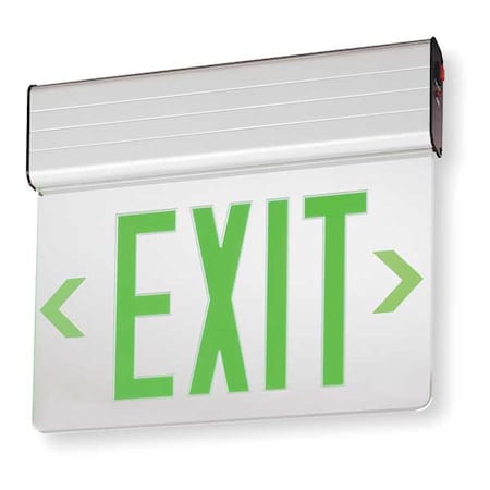 Edge-lit Exit Sign, Silver, 2 Face(s), LED, Universal Mount, Nickel Cadmium MPN:EDG 2 G EL M6