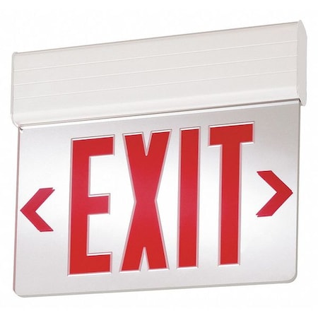 Exit Sign, White, 1 Face(s), LED, Universal Mount, Nickel Cadmium MPN:EDG W 1 RW EL SD