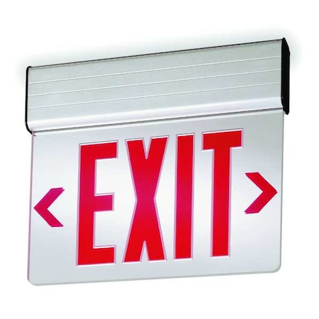 Edge-lit Exit Sign, Silver, 2 Face(s), LED, Universal Mount, Nickel Cadmium MPN:EDGNY 2 R EL M4