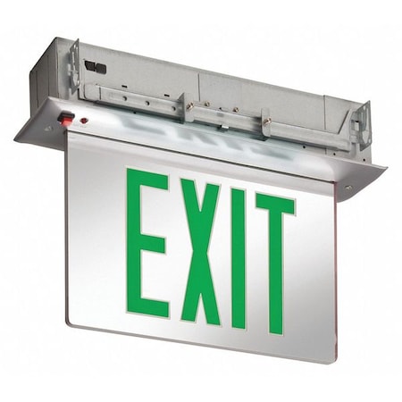 Exit Sign, Silver, 2 Face(s), LED, Recessed Mount, Nickel Cadmium MPN:EDGR 2 GMR EL