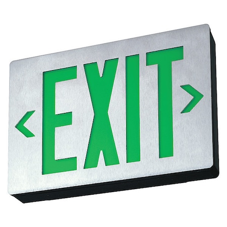 Exit Sign, Black, 1 Face(s), LED, Universal Mount, Nickel Cadmium MPN:LE S 1 G EL N SD