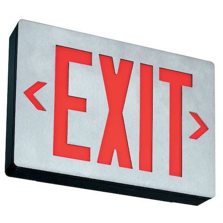 Exit Sign, Black, 1 or 2 Face(s), LED, Universal Mount, Not Battery Powered MPN:LENY 3 R
