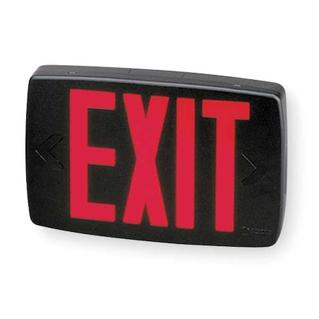 Exit Sign, Black, 1 Face(s), LED, Universal Mount, Not Battery Powered MPN:LQM S 3 R 120/277 M6
