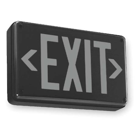 Exit Sign, Black, 1 Face(s), LED, Universal Mount, Nickel Cadmium MPN:LV S 1 R 120/277 EL N UM 4X