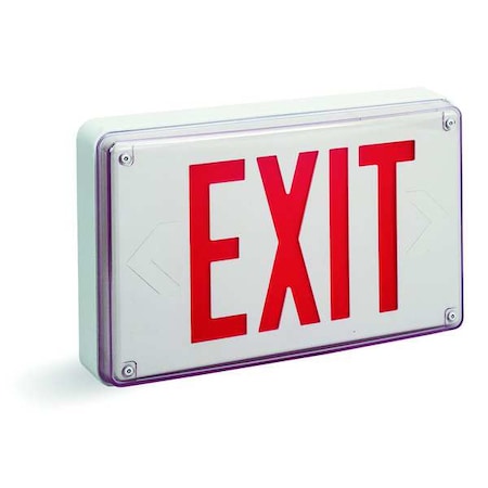 Exit Sign, White, 1 Face(s), LED, Back Mount, Not Battery Powered MPN:LV S W 1 R 120/277