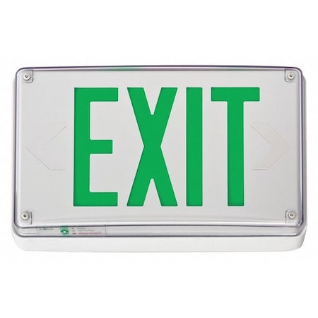 Exit Sign, White, 2 Face(s), LED, Universal Mount, Not Battery Powered MPN:LV S W 2 G 120/277 UM 4X