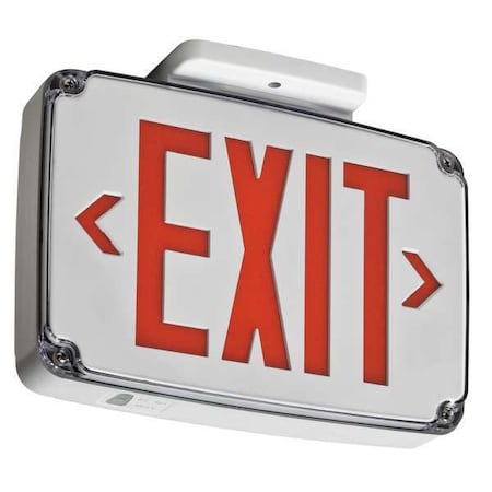 Exit Sign, White, 2 Face(s), LED, Universal Mount, Not Battery Powered MPN:WLTE W 2 R