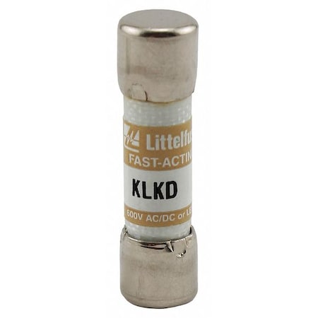 Midget Fuse, Fast-Acting, 15A, 600V AC, Non-Indicating, 100kA at 600V AC, 50kA at 600V DC MPN:KLKD015