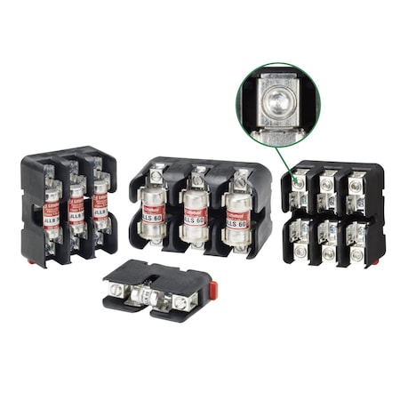 Open Fuse Block, 0 to 30A Amp Range, 600V AC/DC Volt Rating, 3 Poles, Box Lug MPN:LFT600303C