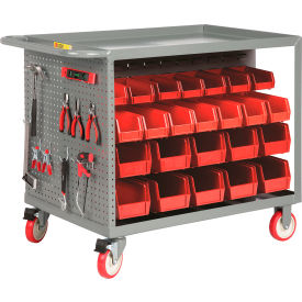Little Giant® Bin Cart w/ Pegboard Tool Storage 36
