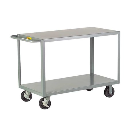 Flat Handle Utility Cart, Steel, 3, 600 lb Load Capacity, 2 Shelves, 53 1/2 in L, 24 in W, 36