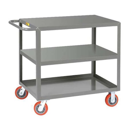 Utility Cart with Flush Metal Shelves, Steel, 2, 000 lb Load Capacity, 3 Shelves, 53 1/2 in L MPN:3LG-2448-6PY