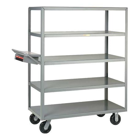 Order-Picking Utility Cart with Flush Metal Shelves, Steel, 3, 600 lb Load Capacity, 5 Shelves MPN:5M-2448-6PH-WSP