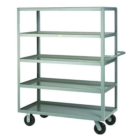Utility Cart with Lipped Metal Shelves, Steel, 3, 600 lb Load Capacity, 5 Shelves, 53 in L, 30 in W MPN:5ML-3048-6PH