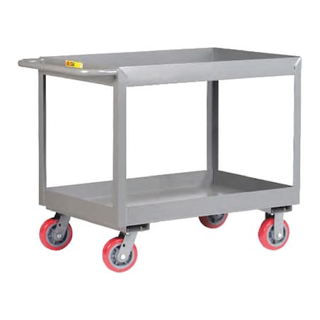 Utility Cart, 12 ga. Steel, 3600 lb Load Capacity, 2 Shelves, 42
