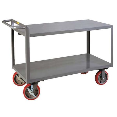 Utility Cart with Flush Metal Shelves, Steel, 3, 600 lb Load Capacity, 2 Shelves, 65 1/2 in L MPN:G-3060-8PYBK