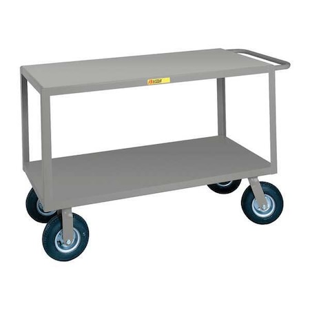 Utility Cart with Flush Metal Shelves, Steel, 1, 200 lb Load Capacity, 2 Shelves, 41 1/2 in L MPN:GF-2436-9P