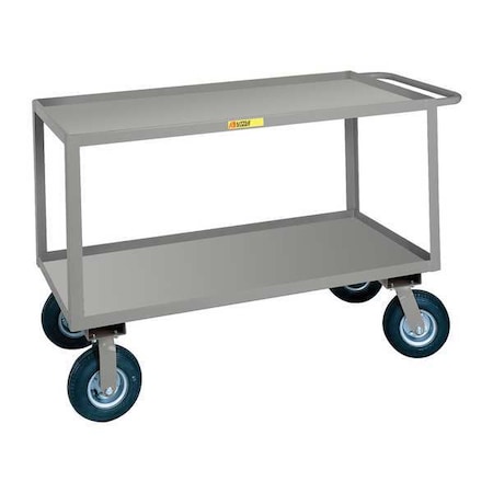 Utility Cart with Lipped Metal Shelves, Steel, 1, 200 lb Load Capacity, 2 Shelves, 53 1/2 in L MPN:GLF-2448-9P