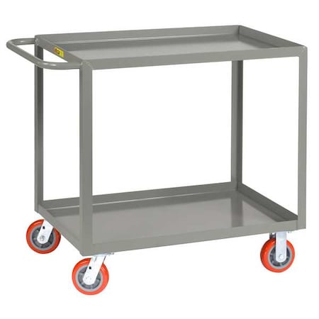 Utility Cart with Lipped & Flush Metal Shelves, Steel, 2, 000 lb Load Capacity, 2 Shelves, 30 in W MPN:LGL-3060-6PY
