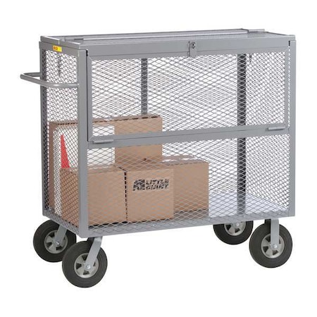 Drop-Gate Security Box Trucks, 1, 500 lb Capacity, 30 in W x 54 in L x 50 1/2 in H, 1 Shelves MPN:SB-3048-10SR
