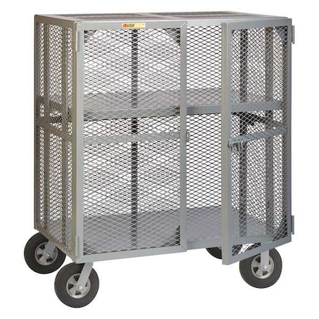 Welded Mesh Security Cart with Adjustable Shelves, 1, 500 lb Capacity, 24 in W x 60 in L x 60 in H MPN:SC-A-2460-10SR