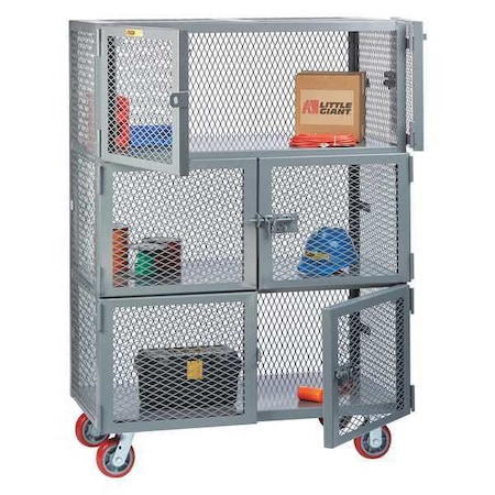 Mobile Storage Locker, 3-Compartment MPN:SC2-6D-2448-6PY