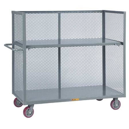 13 ga. Metal 3 Sided Mesh Stock Cart 3600 lb. Capacity, 54