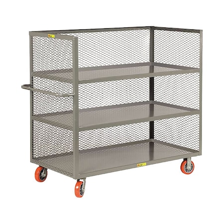 12 ga. Steel 3 Sided Mesh Stock Cart 3600 lb. Capacity, 66