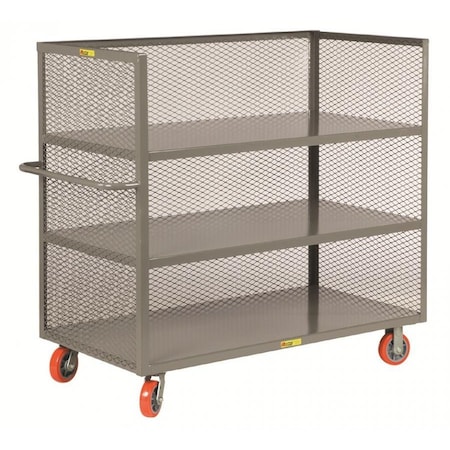 Stock Cart, 12 ga. Steel, 3600 lb Load Capacity, 3 Shelves, 24-1/2