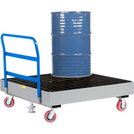 Little Giant® 4 Drum Spill Containment Cart with Floor Lock SSB-5151-6PY-FL SSB-5151-6PY-FL