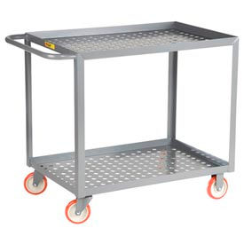 Little Giant® Perforated Deck Service Cart w/2 Shelves 1200 lb. Cap 36