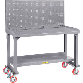 Little Giant® Mobile HD Workbench with Pegboard Adj. Height 60