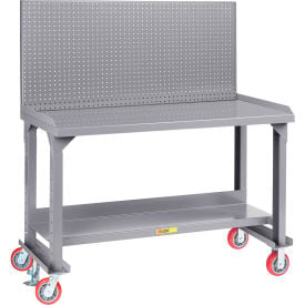 Little Giant® Mobile HD Workbench with Pegboard Adj. Height 72