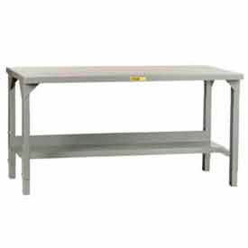 Little Giant® Adjustable Welded Workbench w/Open Base Steel Square Edge Top 60