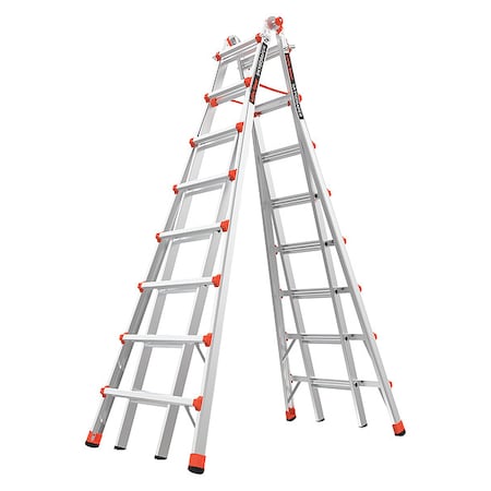 8 to 15 ft Aluminum, Telescoping Stepladder, 300 lb Capacity MPN:10109