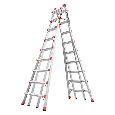 Telescoping Step Ladder, Aluminum, 300 lb Load Capacity, 79 lb Weight MPN:10110
