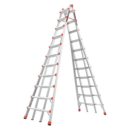 Combination Telescoping Step Ladder, Aluminum, 300 lb Load Capacity, 102 lb Weight MPN:10121