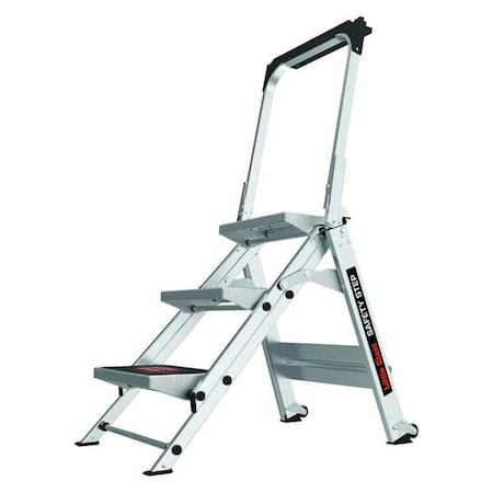 3 Steps, Aluminum Step Stool, 300 lbs Load Capacity, Gray MPN:10310BA