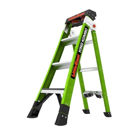 Fiberglass Industrial Combination Ladder, 45 in, Fiberglass, 375 lb Load Capacity MPN:13470-071