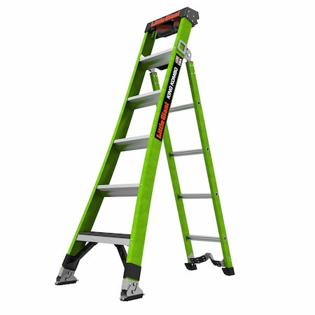 FIBERGLASS COMBINATION LADDER, Extension Ladder, Leaning Ladder, Stepladder Configuration, 13 ft MPN:13906-074