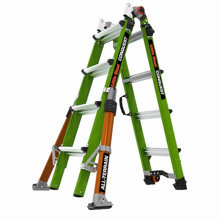 All-Terrain Fiberglass Articulated Ladder, 139 in, Fiberglass, 300 lb Load Capacity MPN:17107-001
