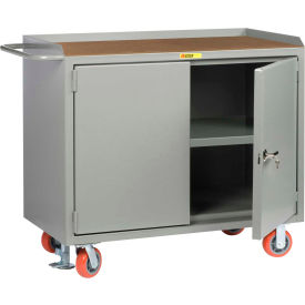 Little Giant Mobile Service Bench w/ Steel Top 2 Doors & 2 Shelves 48