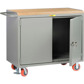 Little Giant Mobile Service Bench w/ Maple Square Edge Top 2 Doors & 1 Shelf 48