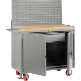 Little Giant Mobile Service Workbench w/ Maple Square Edge Top 2 Doors & Drawer 48