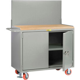 Little Giant Mobile Workbench w/ Maple Square Edge Top & Pegboard Panel 48
