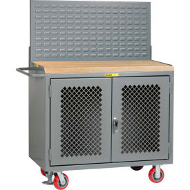 Little Giant Mobile Service Workbench w/ Maple Square Edge Top Panel & 2 Doors 48