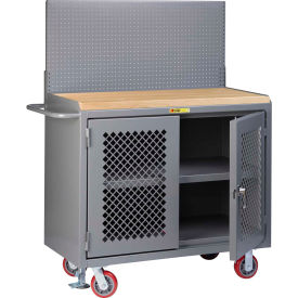 Little Giant Mobile Workbench w/ Maple Square Edge Top & Center Shelf 48